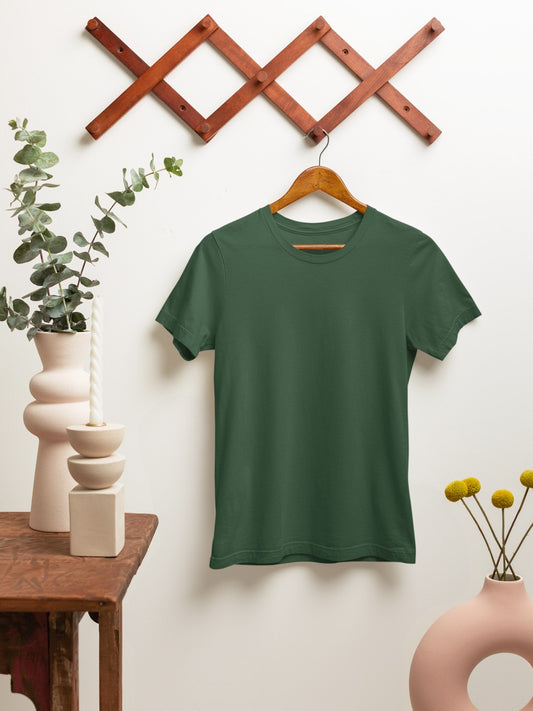 Olive Green Plain Tshirt - Tshirt